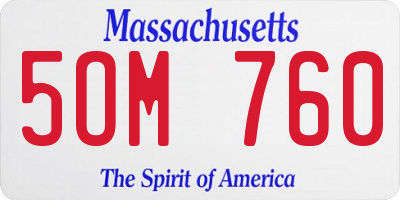MA license plate 5OM760