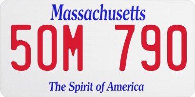 MA license plate 5OM790
