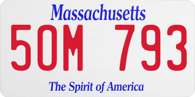 MA license plate 5OM793