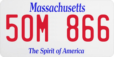 MA license plate 5OM866