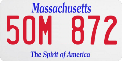 MA license plate 5OM872