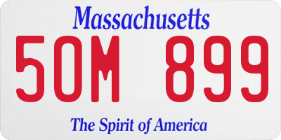 MA license plate 5OM899
