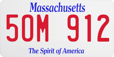 MA license plate 5OM912