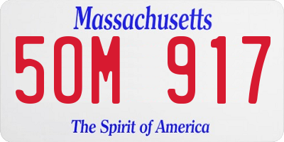 MA license plate 5OM917
