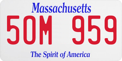 MA license plate 5OM959
