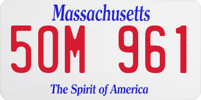 MA license plate 5OM961