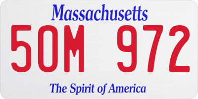 MA license plate 5OM972
