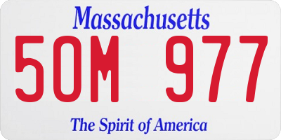 MA license plate 5OM977