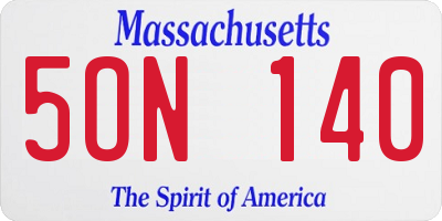 MA license plate 5ON140