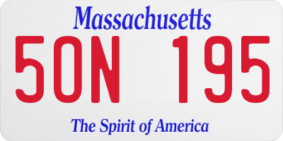 MA license plate 5ON195