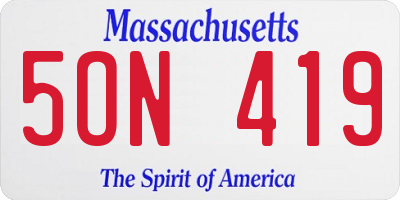 MA license plate 5ON419