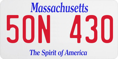 MA license plate 5ON430