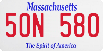 MA license plate 5ON580