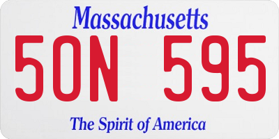 MA license plate 5ON595