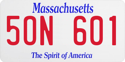 MA license plate 5ON601