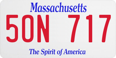 MA license plate 5ON717