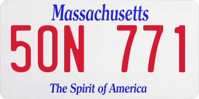 MA license plate 5ON771