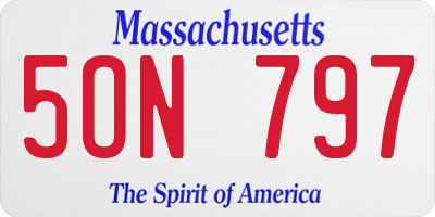 MA license plate 5ON797