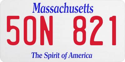 MA license plate 5ON821