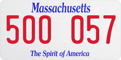 MA license plate 5OO057