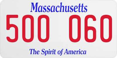MA license plate 5OO060