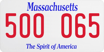 MA license plate 5OO065