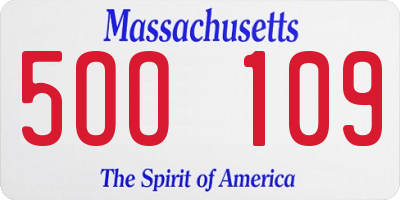 MA license plate 5OO109
