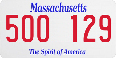MA license plate 5OO129
