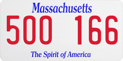 MA license plate 5OO166