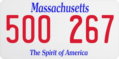 MA license plate 5OO267
