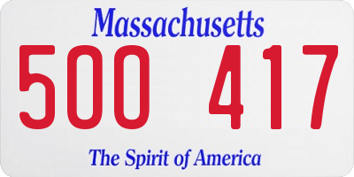 MA license plate 5OO417