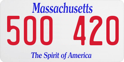 MA license plate 5OO420