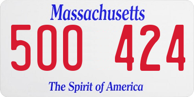 MA license plate 5OO424