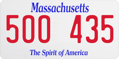 MA license plate 5OO435