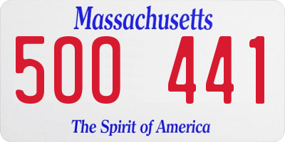 MA license plate 5OO441