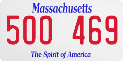 MA license plate 5OO469