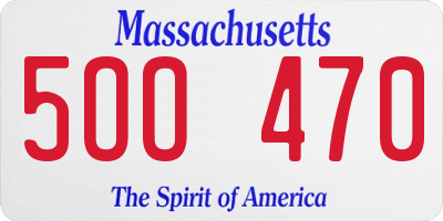 MA license plate 5OO470