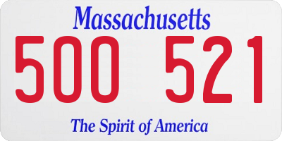 MA license plate 5OO521
