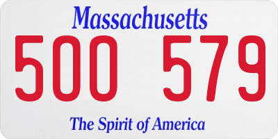 MA license plate 5OO579