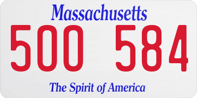 MA license plate 5OO584