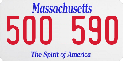 MA license plate 5OO590