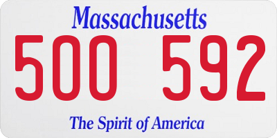 MA license plate 5OO592