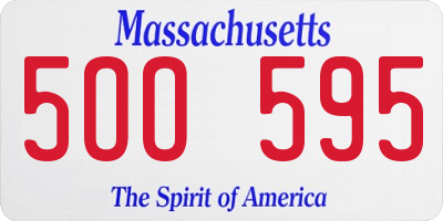 MA license plate 5OO595