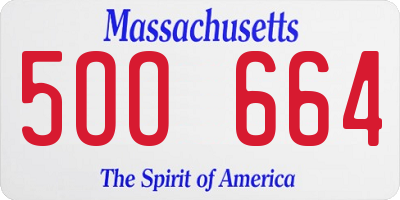 MA license plate 5OO664