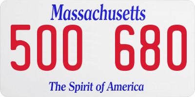 MA license plate 5OO680