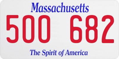 MA license plate 5OO682