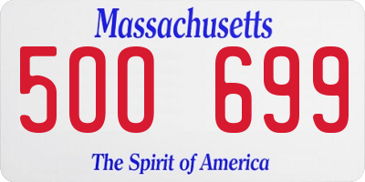 MA license plate 5OO699