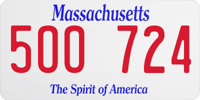 MA license plate 5OO724