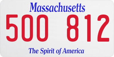 MA license plate 5OO812