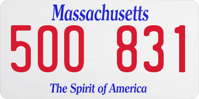 MA license plate 5OO831